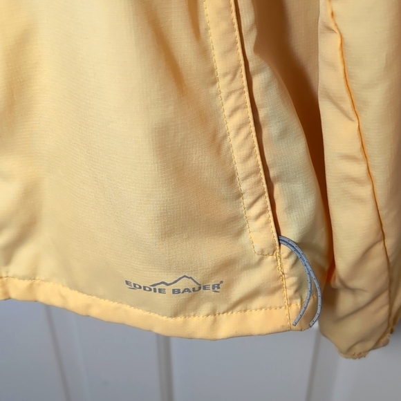 Eddie Bauer Sport Packable Rain Jacket Windbreaker Size Medium Bright Yellow - Picture 5 of 14